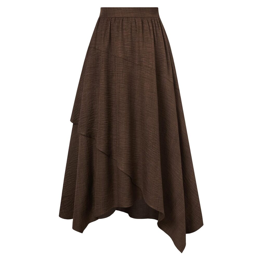 1202 Renaissance Skirt Flowy High Waisted Maxi Skirt Asymmetrical Skirts